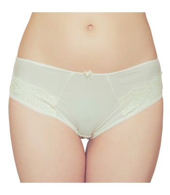 Embroidered Lace Mid Waist Knickers Briefs Champagne 3079